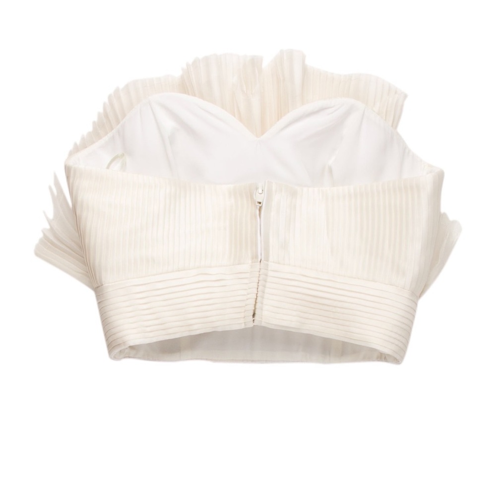 Andres otalora Gingko pleated silk strapless crop top - Picture 3 of 6